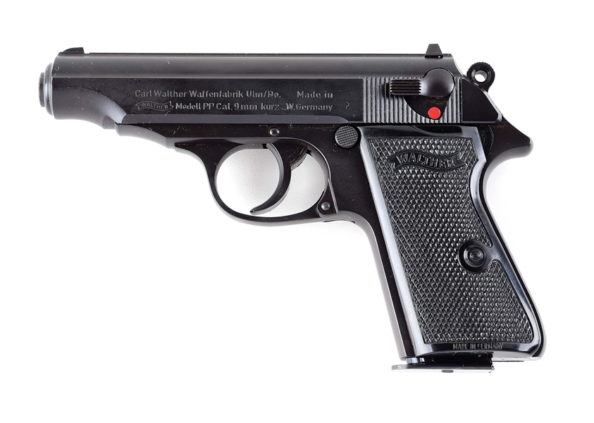 (C) VERY NICE WALTHER MODEL PP .380 ACP SEMI-AUTOMATIC PISTOL WITH MATCHING FACTORY CASE.