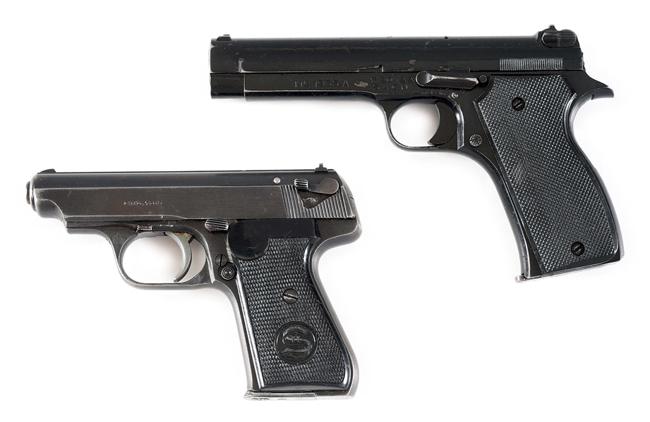 (C) LOT OF 2: GERMAN WORLD WAR II FRENCH OCCUPATION FRENCH 1935A & GERMAN SAUER 38H SEMI-AUTOMATIC PISTOLS.