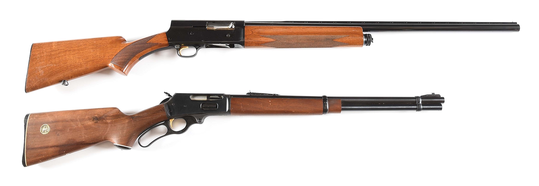 (C) LOT OF 2: FN A5 SEMI-AUTOMATIC SHOTGUN AND MARLIN MODEL 336 LEVER ACTION RIFLE.