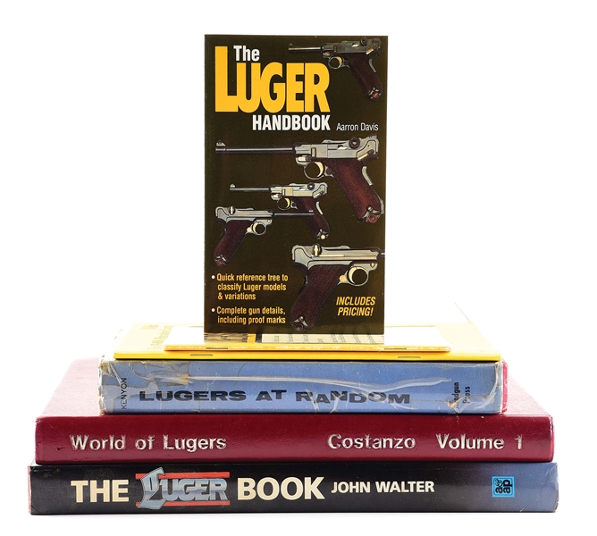 LOT OF 6 LUGER RELATED BOOKS.