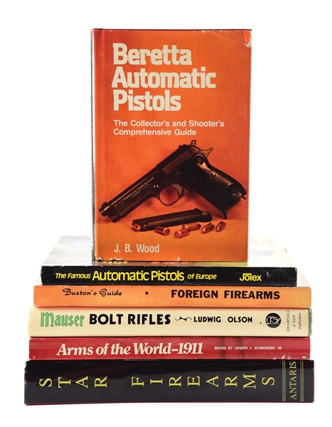 LOT OF 6 BOOKS ON FOREIGN FIREARMS.