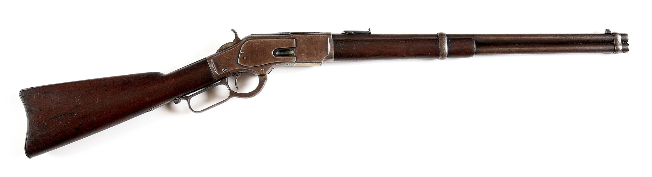 (A) WINCHESTER MODEL 1873 LEVER ACTION CARBINE.