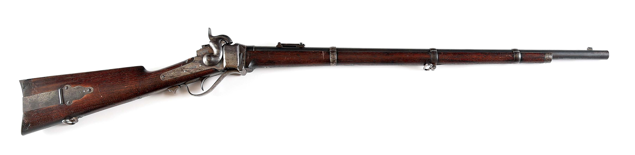 (A) MARTIALLY MARKED SHARPS MODEL 1863 BREECH LOADING PERCUSSION RIFLE.