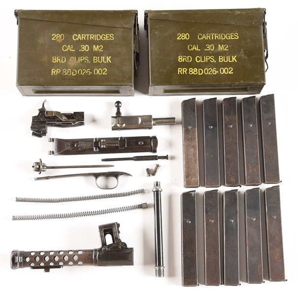 STEYR-SOLOTHURN MP-34 PARTS KIT WITH MAGAZINES.