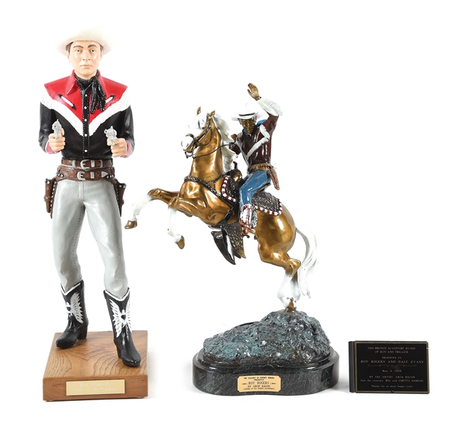 LOT OF 2: SCULPTURES OF "ROY ROGERS" AND "ROY ROGERS WITH TRIGGER" 