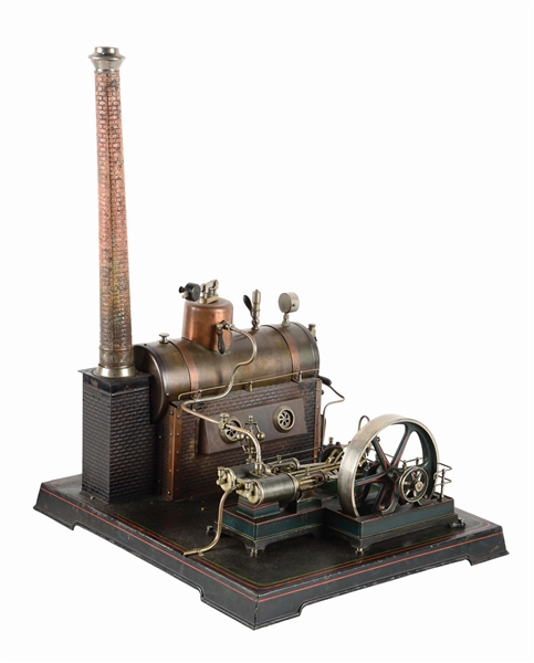 LARGE GERMAN DOLL & CO. TWIN CYLINDER STEAM PLANT.