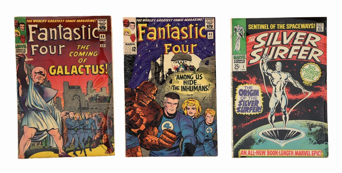FANTASTIC FOUR AND SILVER SURFER MARVEL COMICS.