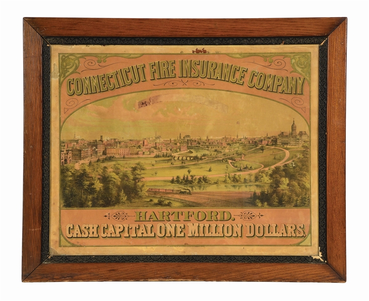 FRAMED CONNECTICUT FIRE INSURANCE COMPANY ADVERTISEMENT. 