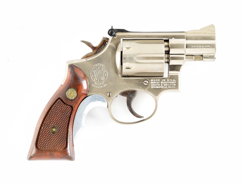 (C) SMITH & WESSON MODEL 15-3 COMBAT MASTERPIECE DOUBLE ACTION REVOLVER.