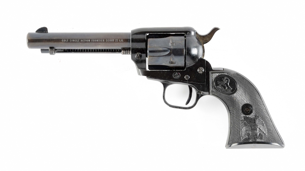 (C) COLT FRONTIER SCOUT .22 LR REVOLVER WITH BOX.