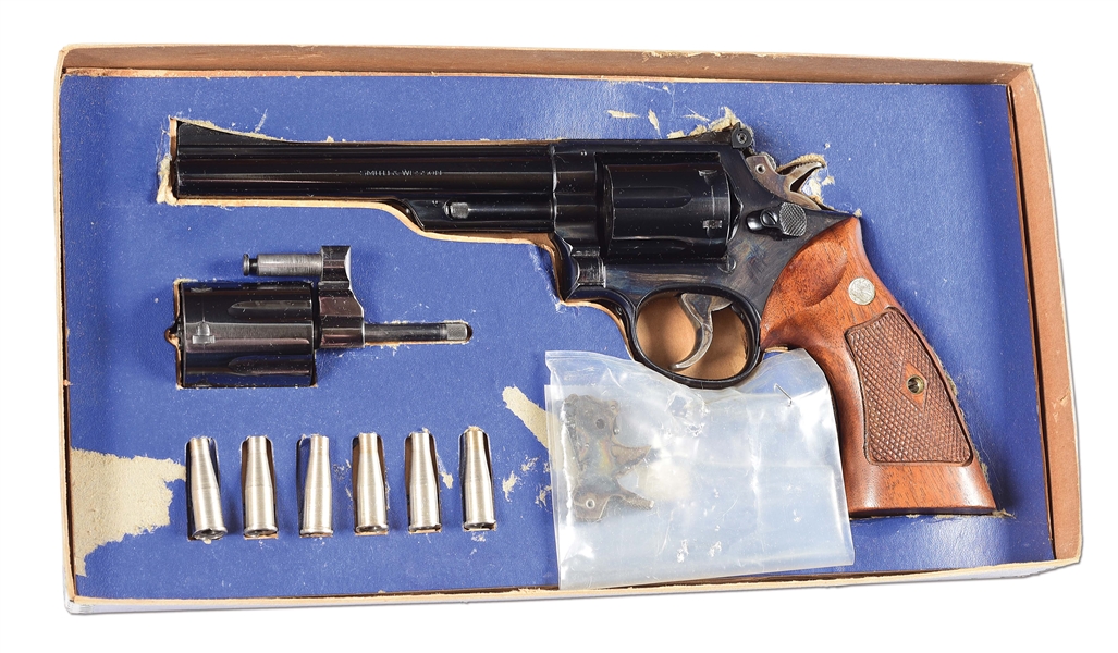 (C) SMITH & WESSON MODEL 53 .22 REM JET REVOLVER WITH BOX, INSERTS.