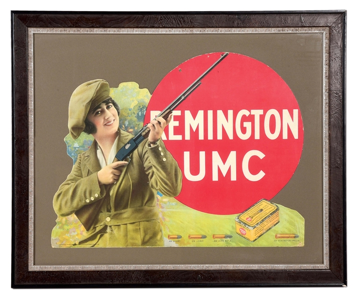 REMINGTON UMC AMMUNITION ADVERTISING SIGN.
