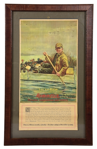 REMINGTON FIREARMS AMMUNITION AND CUTLERY ADVERTISING SIGN.