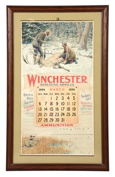 ICONIC WINCHESTER CALENDAR ADVERTISING SIGN.