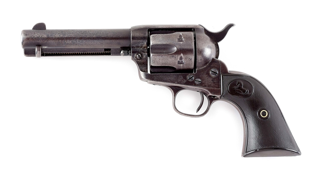 (A) COLT SINGLE ACTION ARMY REVOLVER WITH FACTORY LETTER.