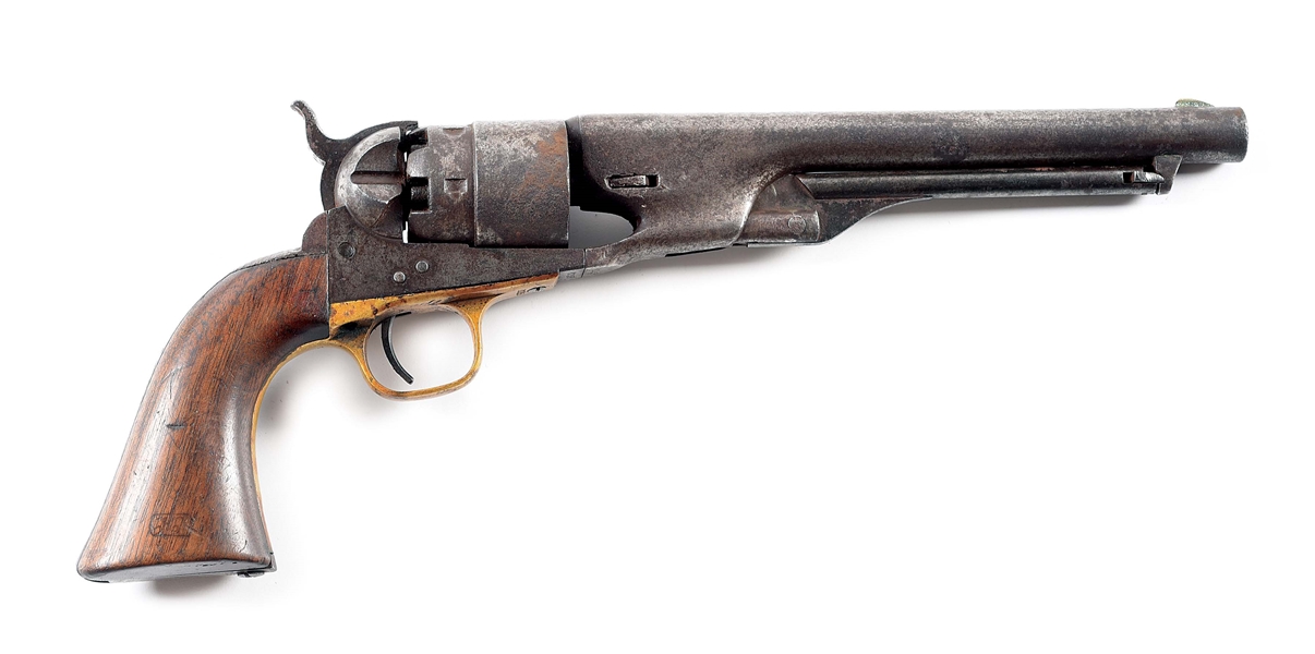 (A) COLT MODEL 1860 ARMY .44 PERCUSSION REVOLVER WITH HOLSTER.