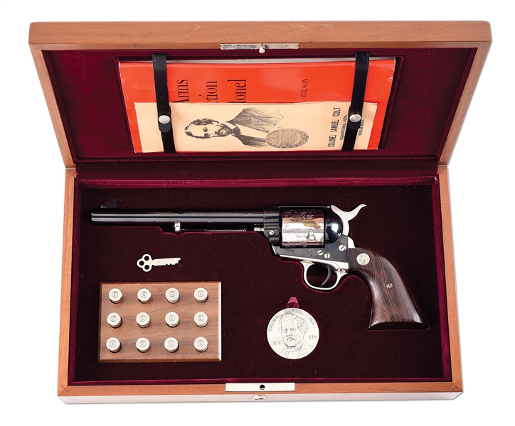 (M) COLT (1 OF 5000) COLONEL SAMUEL COLT SESQUICENTENNIAL COMMEMORATIVE SINGLE ACTION ARMY REVOLVER WITH CASE & ACCESSORIES.