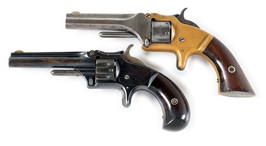 (A) LOT OF 2: SMITH & WESSON MODEL NUMBER 1 2ND ISSUE AND SMITH & WESSON MODEL NUMBER 1 3RD ISSUE REVOLVERS.