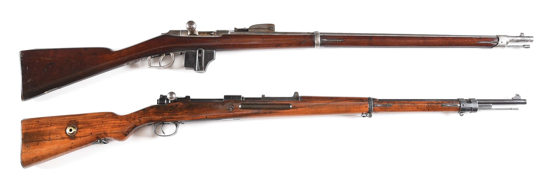 (C) LOT OF TWO: DUTCH MODEL 1871 AND AMBERG GEWEHR 98(B) BOLT ACTION RIFLES 