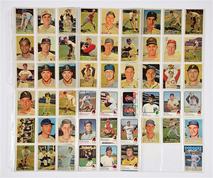 NICE LOT OF APPROXIMATELY 80 VARIOUS 1950S, 1970S & 1980S BASEBALL CARDS.