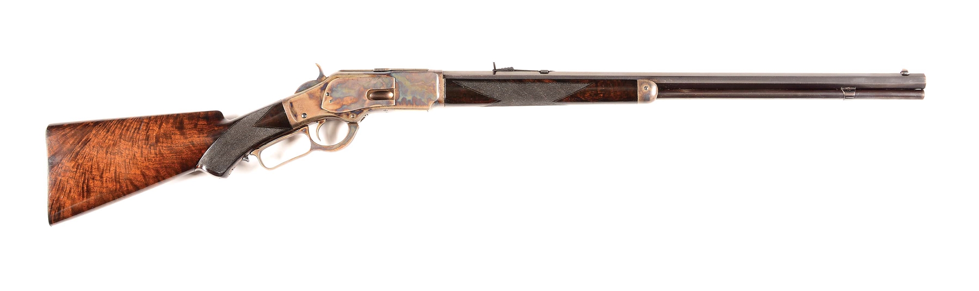 (A) WINCHESTER 1873 DELUXE LEVER ACTION RIFLE.