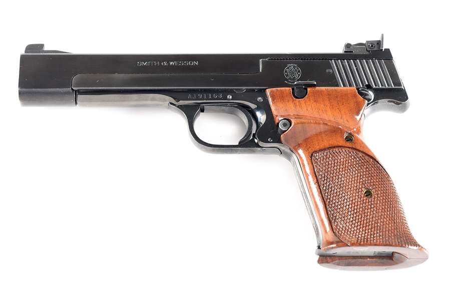 (M) SMITH & WESSON MODEL 41 SEMI-AUTOMATIC PISTOL WITH ACCESSORIES.