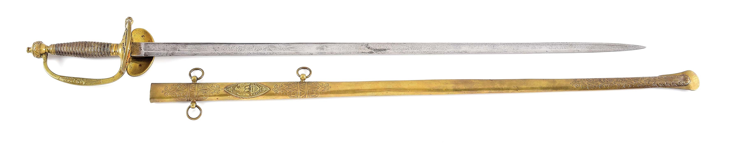 US CIVIL WAR PRESENTATION GRADE 1840 OFFICERS PATTERN SWORD OF COLONEL FRANCIS PETELER, 2ND UNITED STATES SHARP SHOOTERS
