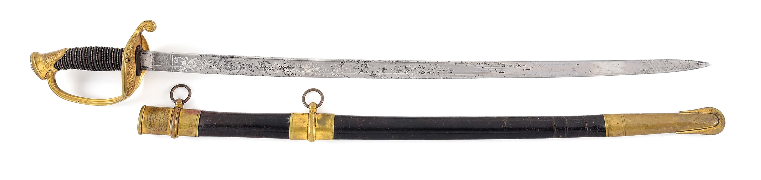 US CIVIL WAR AMES PRESENTATION SWORD OF LIEUTENANT FITCH T. BIRDSALL, 20TH CONNECTICUT VOLUNTEERS