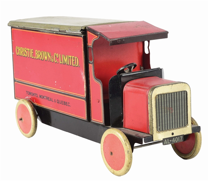 CHRISTIES RED DELIVERY TRUCK BISCUIT TIN.