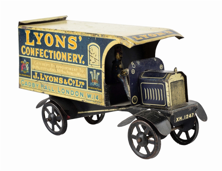LYONS CONFECTIONERY DELIVERY VAN CANDY TIN.