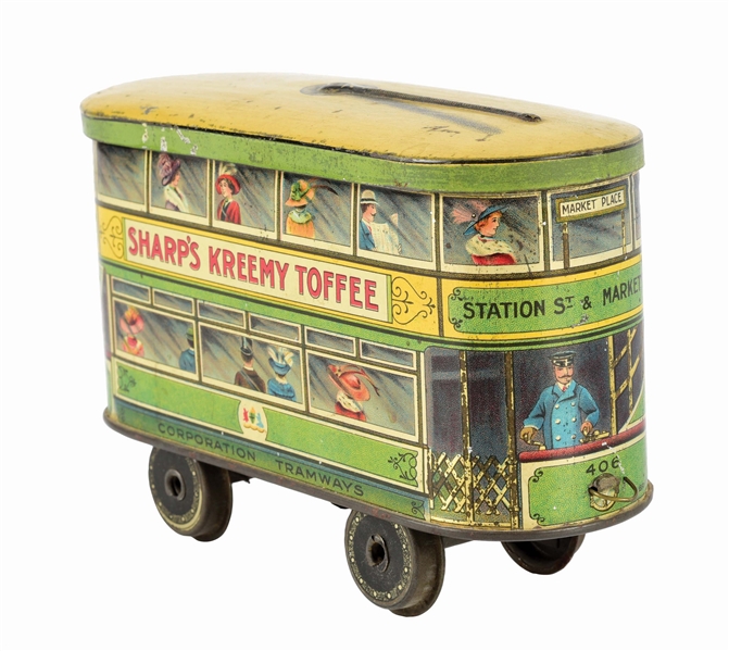 SHARPS TRAM TOFFEE TIN.