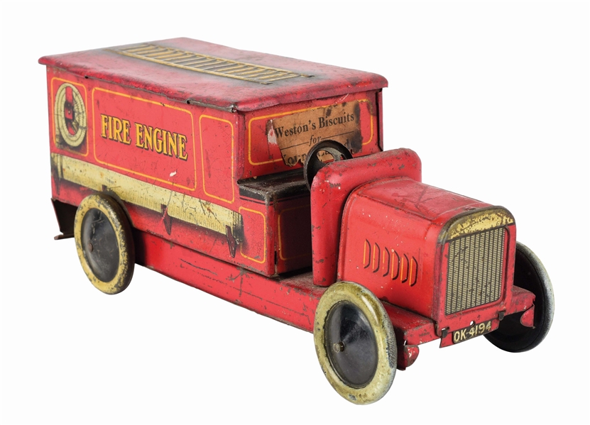 WESTONS BISCUITS FIRE ENGINE BISCUIT TIN.
