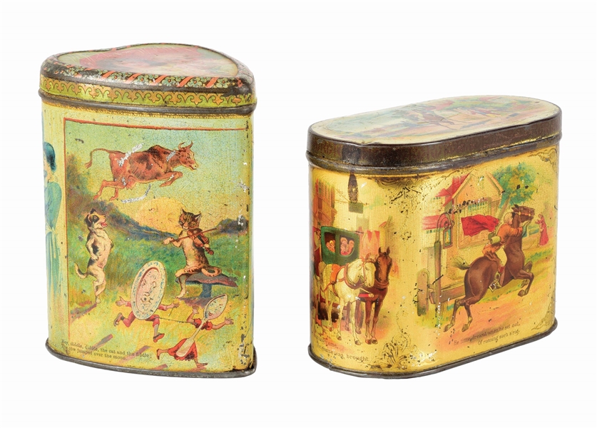 LOT OF 2: BISCUIT TINS. 