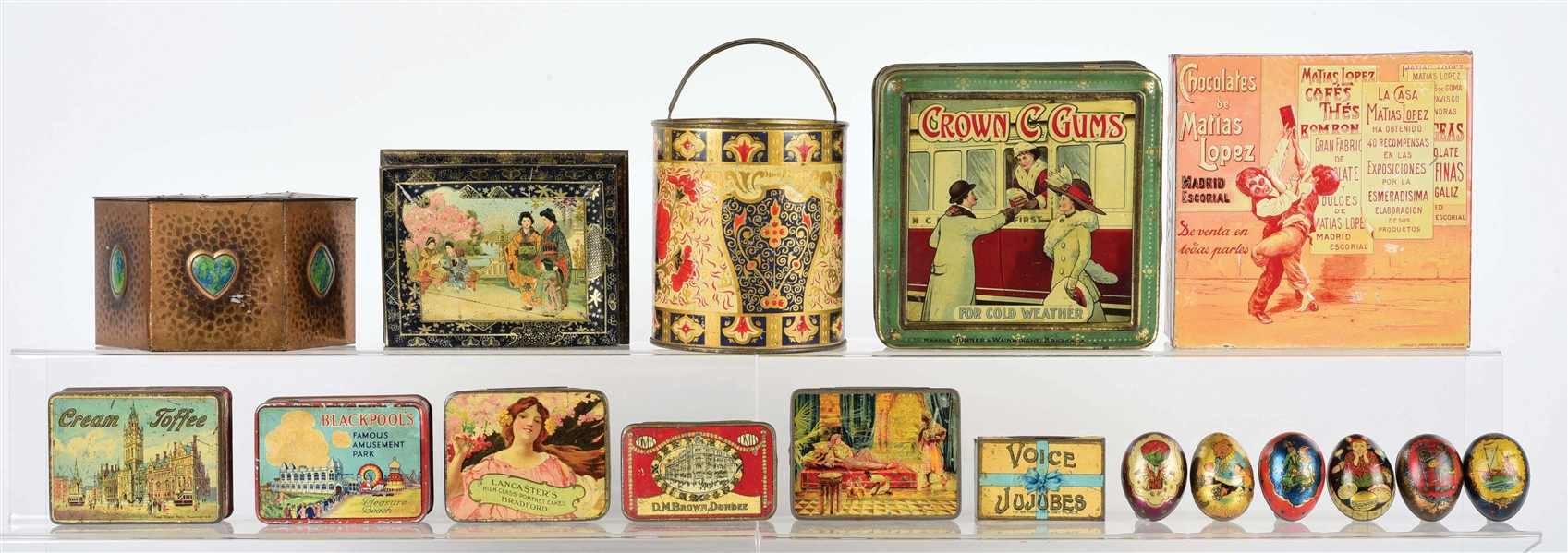 LOT OF 17: CANDY TINS.