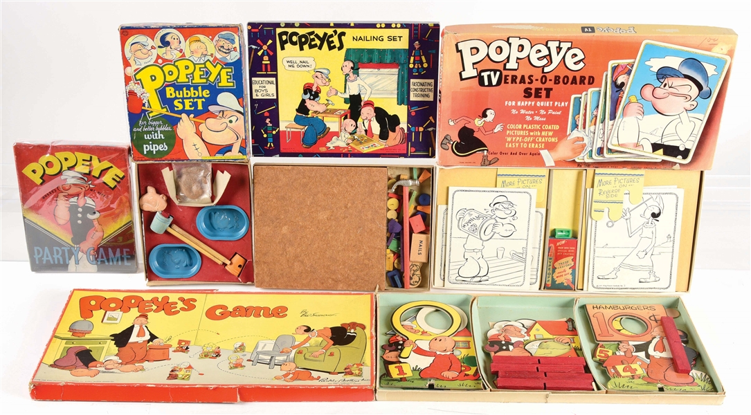 LOT OF 5: VARIOUS POPEYE GAMES AND OTHER SETS.