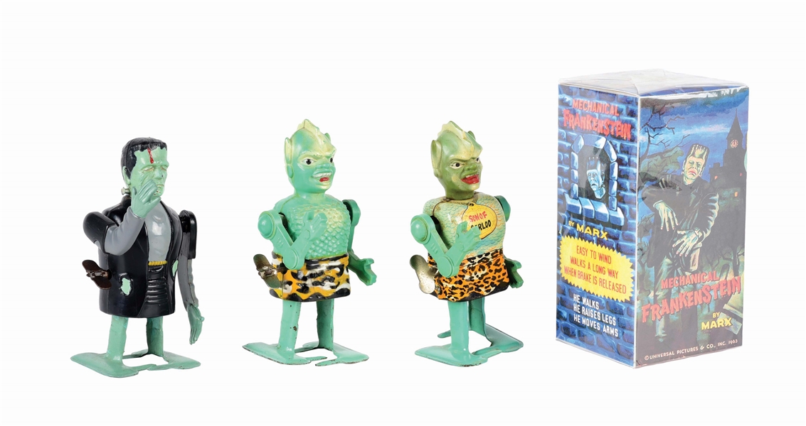 LOT OF 3: MARX MONSTER THEMED FIGURES.