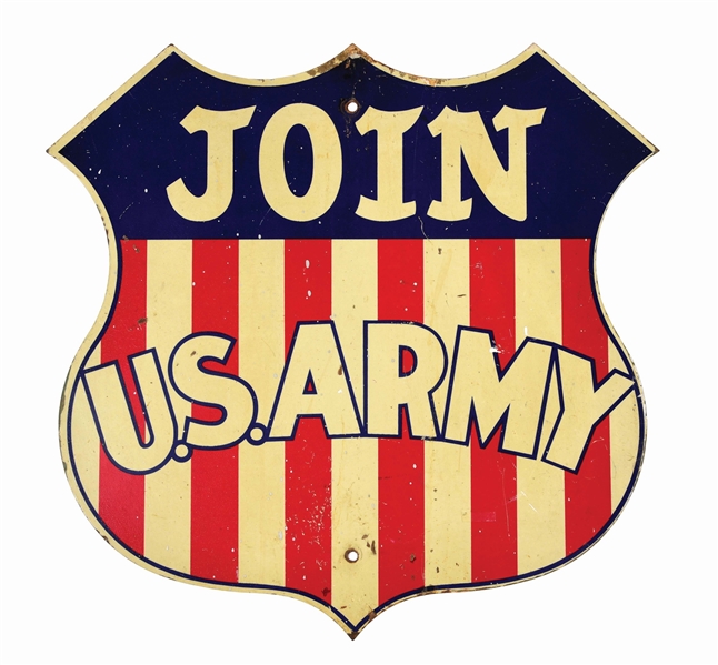 JOIN THE US ARMY METAL SHIELD SIGN.