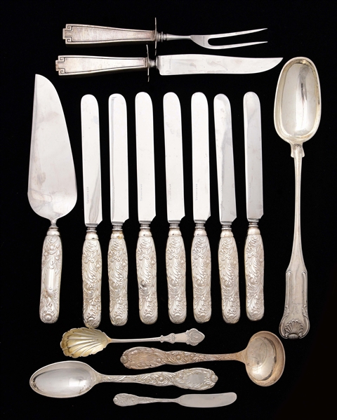 A GROUP OF TIFFANY AND OTHER STERLING FLATWARE. 