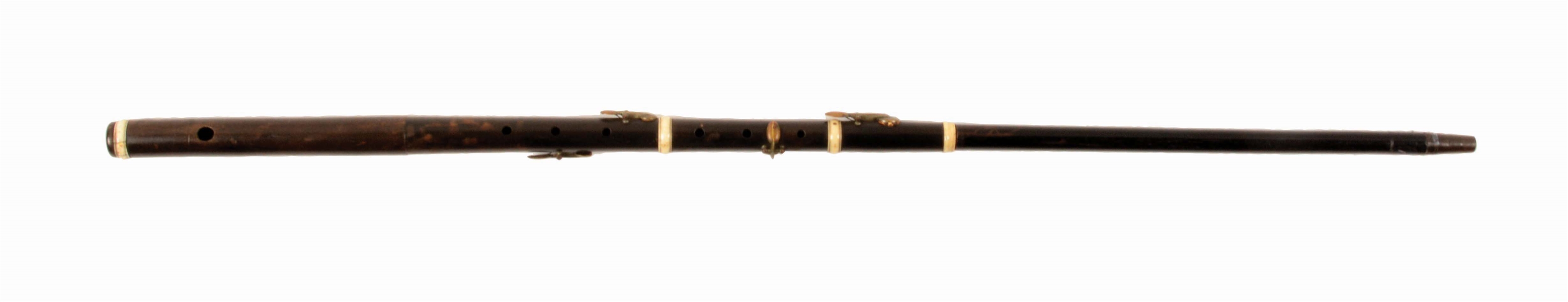 FLUTE CANE SWORD CANE WITH IVORY FINDINGS AND SWORD INSIDE.