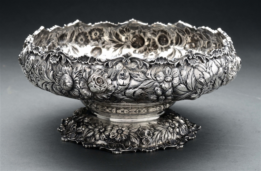 AN S KIRK & SON REPOUSSE STERLING CENTER BOWL. 