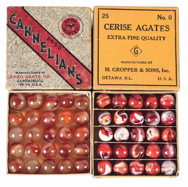 LOT OF 2: BOXED SETS OF MARBLES.