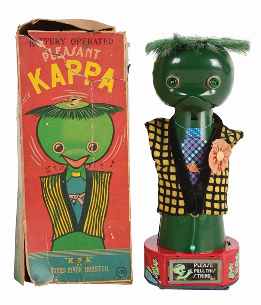 VERY SCARCE JAPANESE BATTERY-OPERATED PLEASANT KAPPA RIVER MONSTER TOY.
