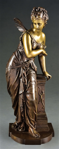 BRONZE PSYCHE FIGURE WITH WINGS.