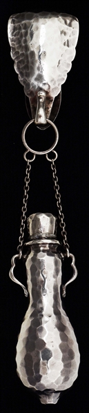TIFFANY STERLING CHATELAINE SCENT BOTTLE WITH CLIP.