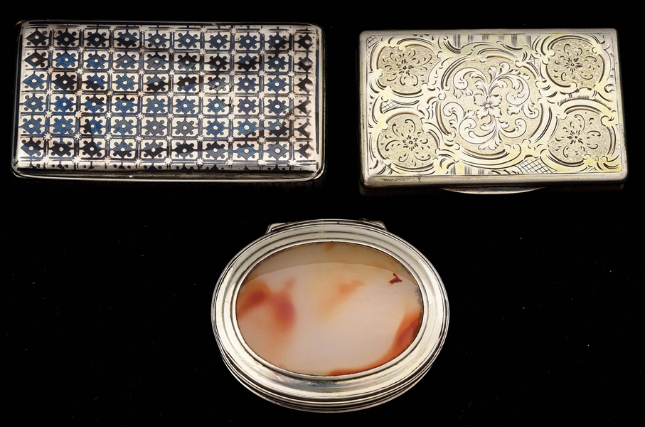 LOT OF 3: EARLY 1800S SNUFF BOXES.