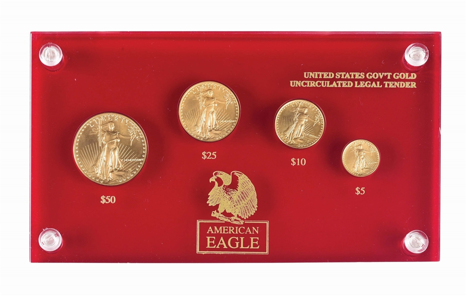 AMERICAN EAGLE 4 COIN GOLD SET.