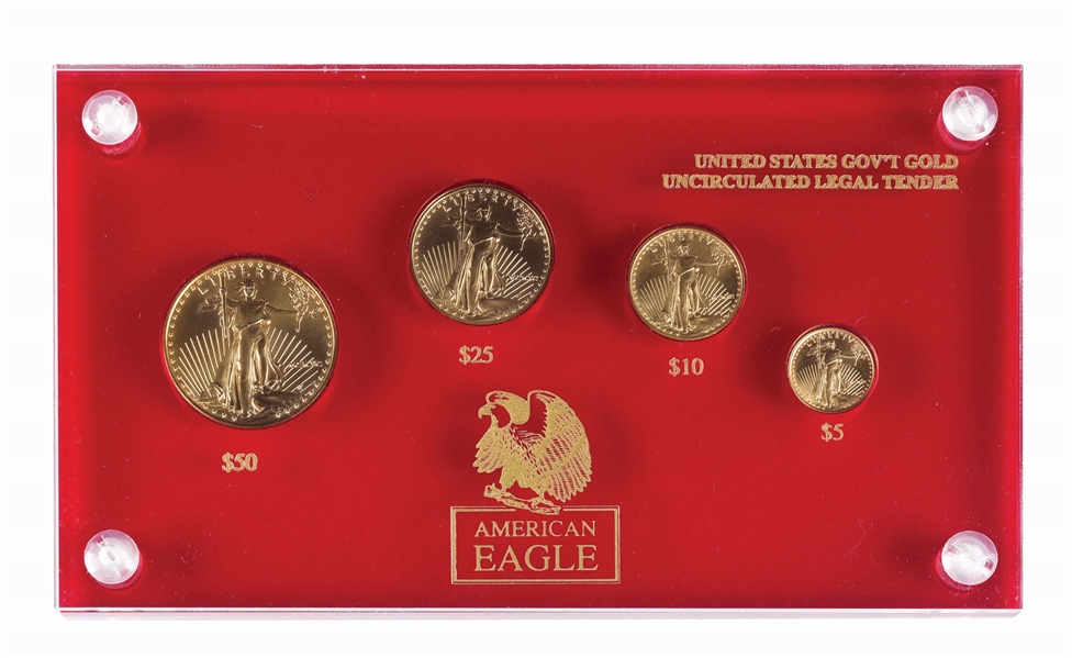 1990 AMERICAN EAGLE 4 COIN GOLD SET.