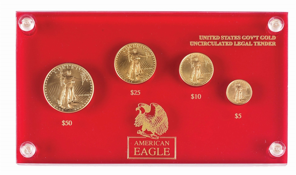 1986 AMERICAN EAGLE 4 COIN GOLD SET.