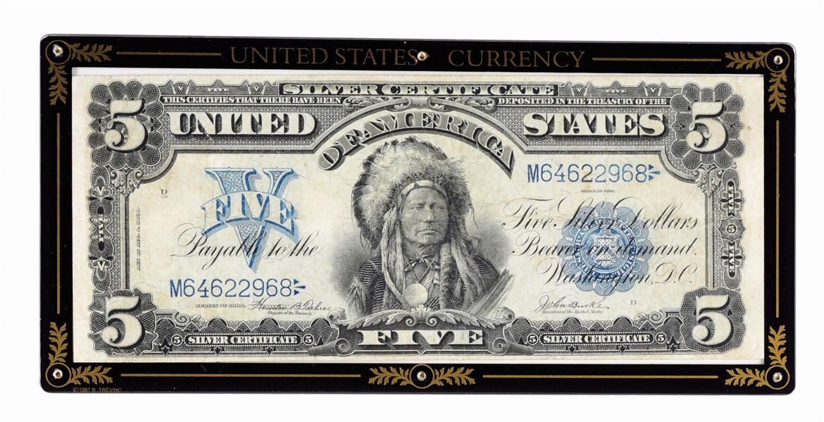CURRENCY 1899 $5 LARGE NOTE SILVER CERTIFICATE.