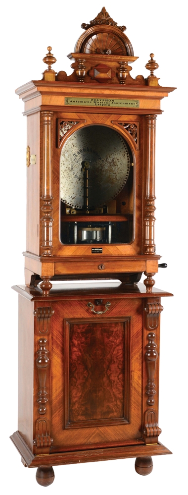 POLYPHON STYLE 103 DISC MUSIC BOX WITH STAND.